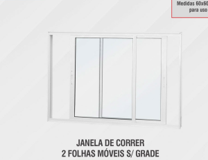 Janela de Alumínio CRV 1.2x1.0m Branca com Vidro